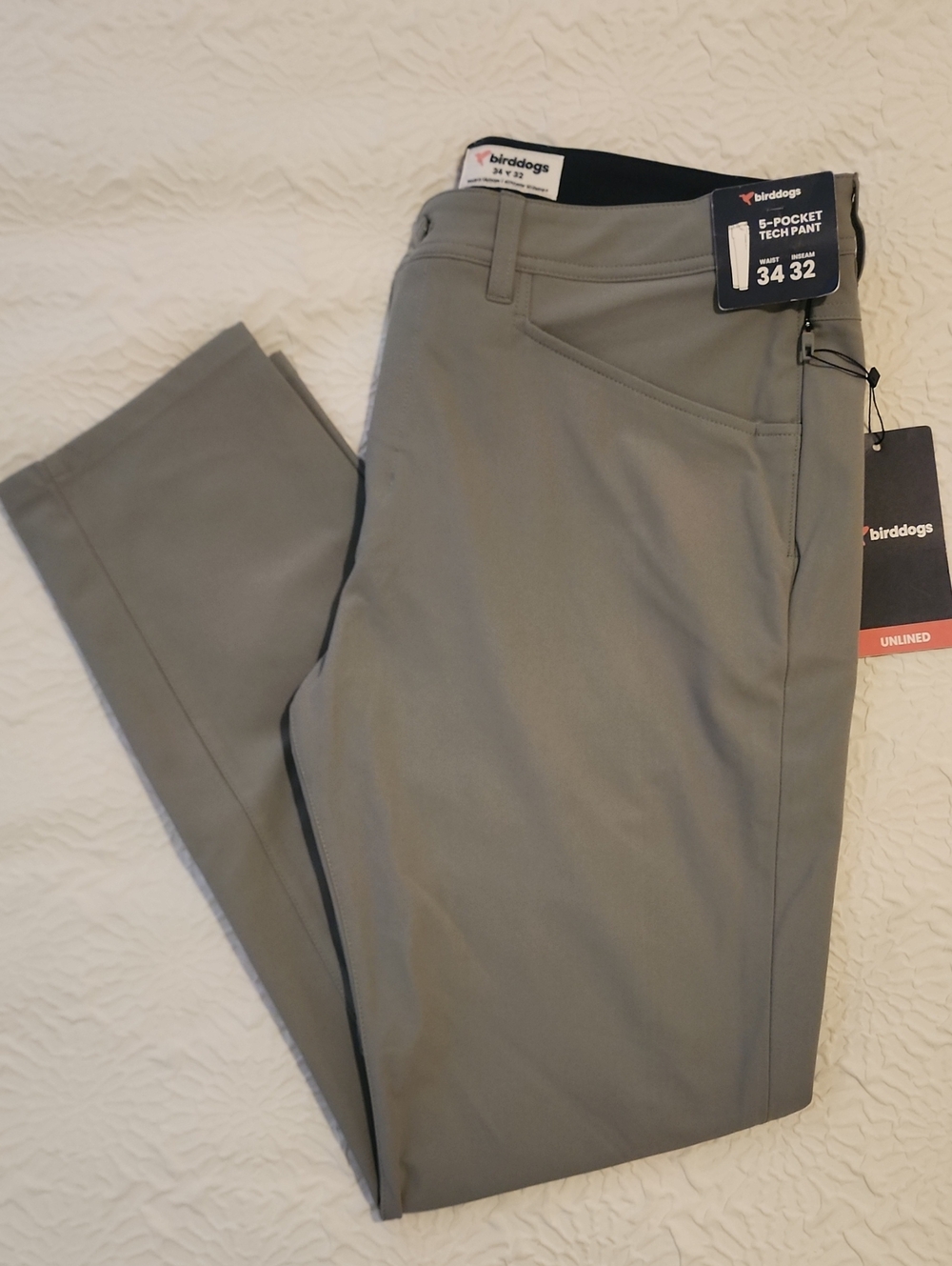 NWT; birddogs Men’s 5-Pocket Tech Pants